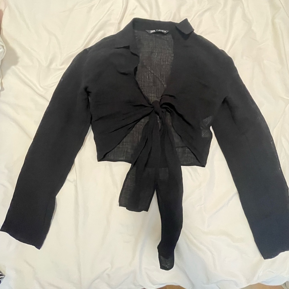 Zara front tie top